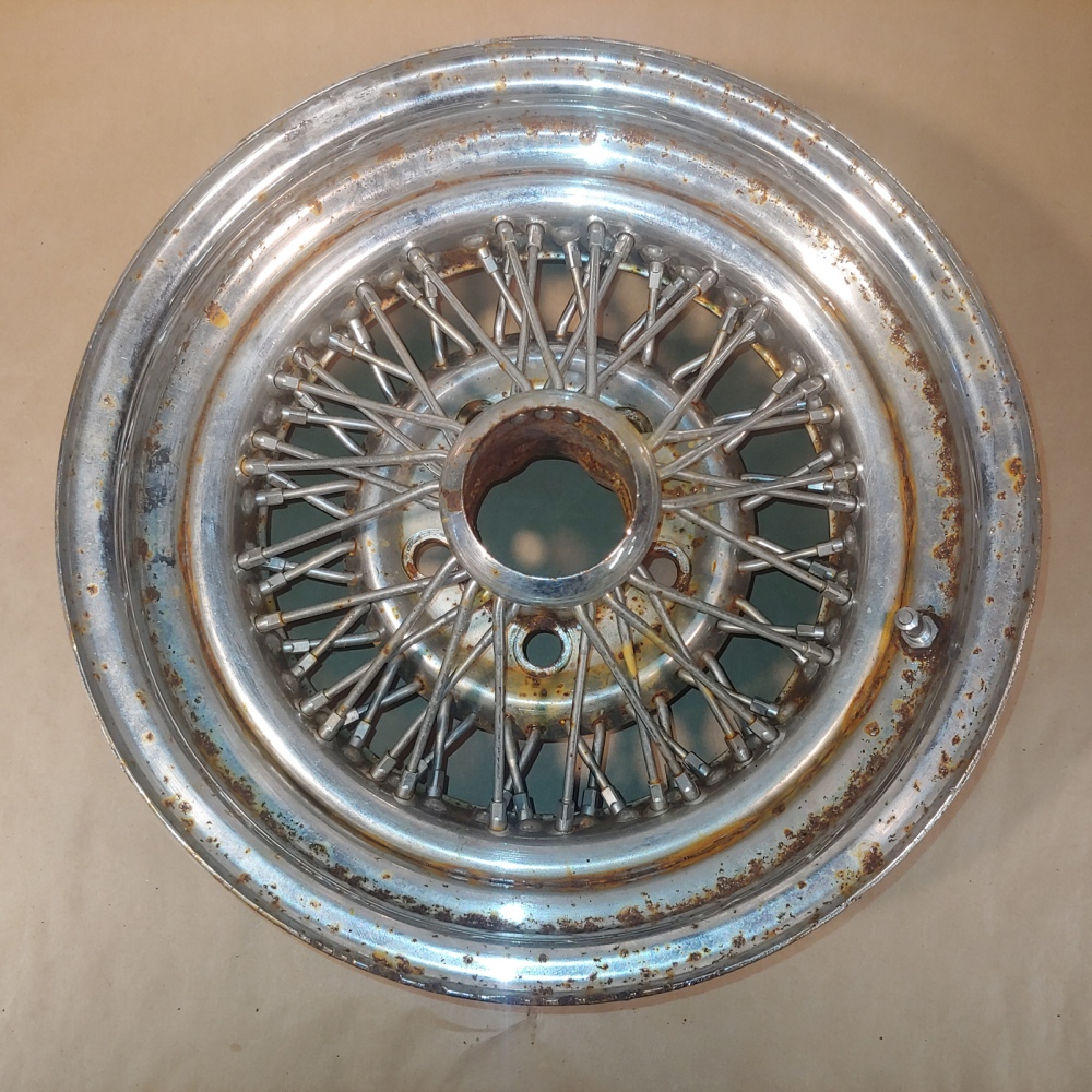 Vintage Appliance 14 inch Wire Wheels 14x7 Chrome OEM For Sale