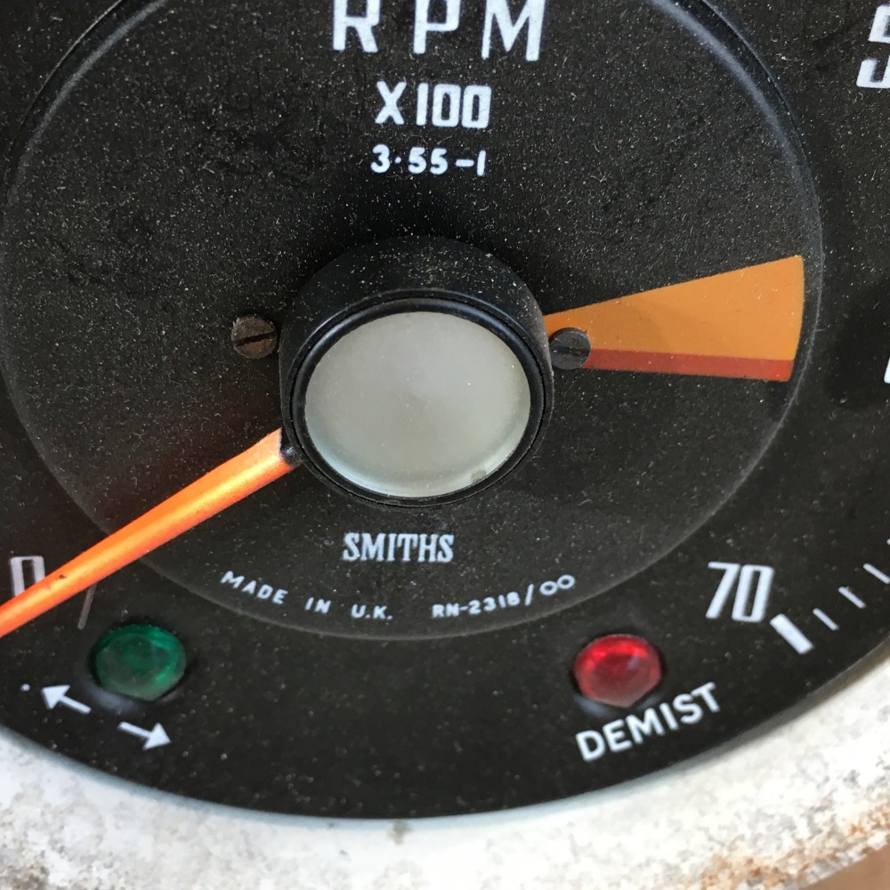 OEM TRIUMPH GT6 Smiths Tachometer Tach Gauge RN 2318/00 RPM x100 Original Part For Sale