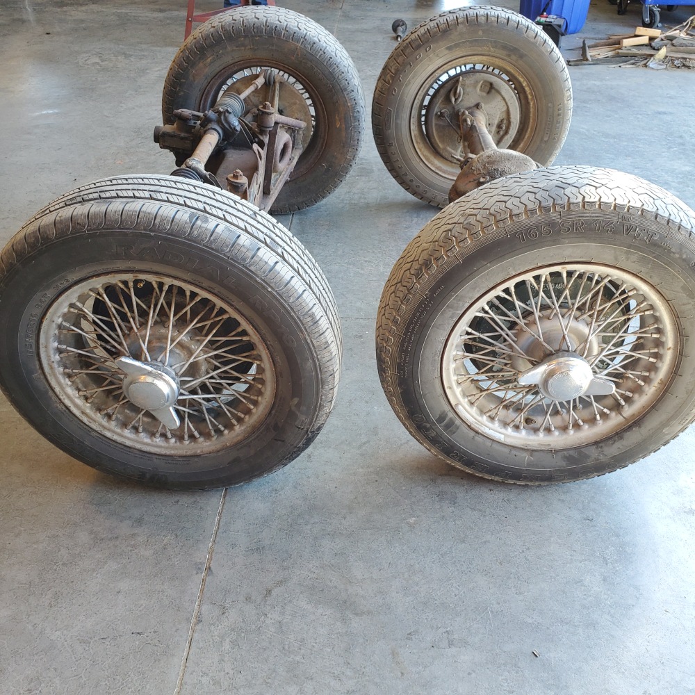 MG MGB Wire Wheel Front and Rear Suspension Shocks Steering Rack ...