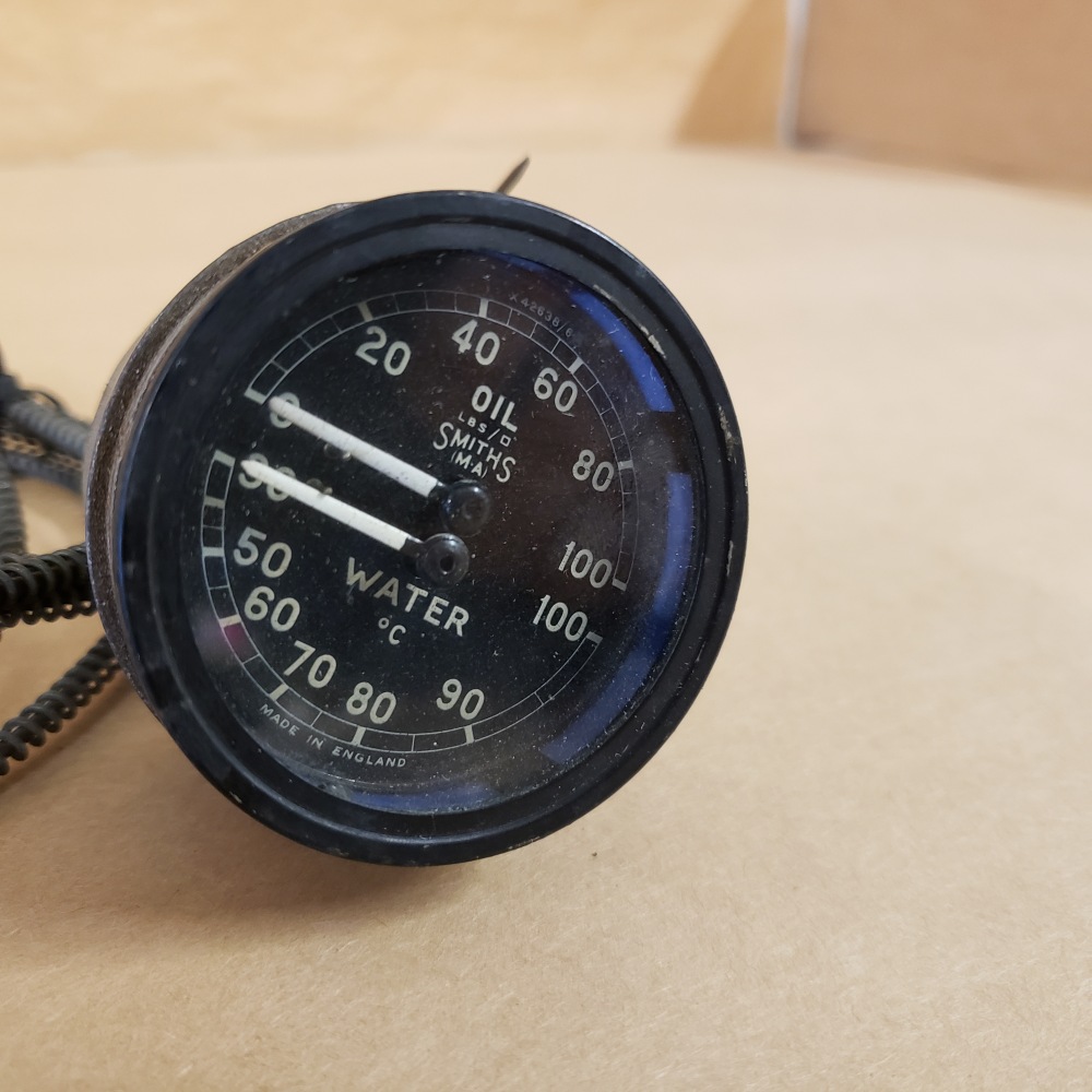 Jaguar XK120 XK140 Original Oil Pressure Water Temp Gauge Smiths X42638/6 OEM For Sale, Seattle WA