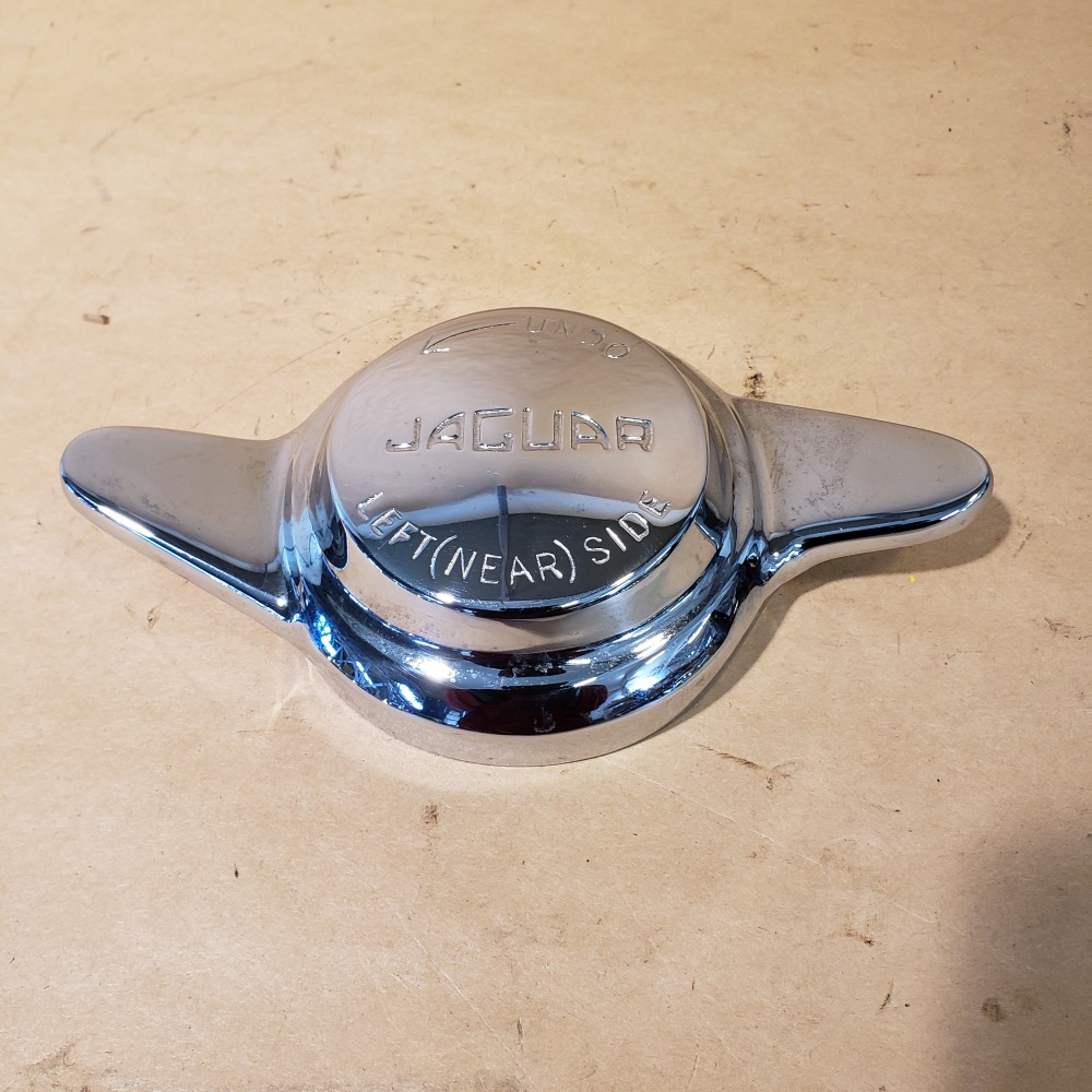 Jaguar Two Eared Chrome Spinner KnockOff LH Left Side fits XKE XK120