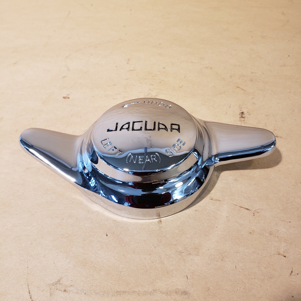 Jaguar Two Eared Chrome Spinner KnockOff LH Left Side fits XKE XK120