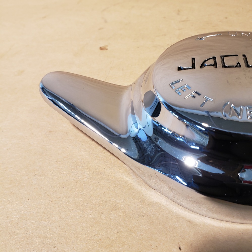 Jaguar Two Eared Chrome Spinner KnockOff LH Left Side fits XKE XK120