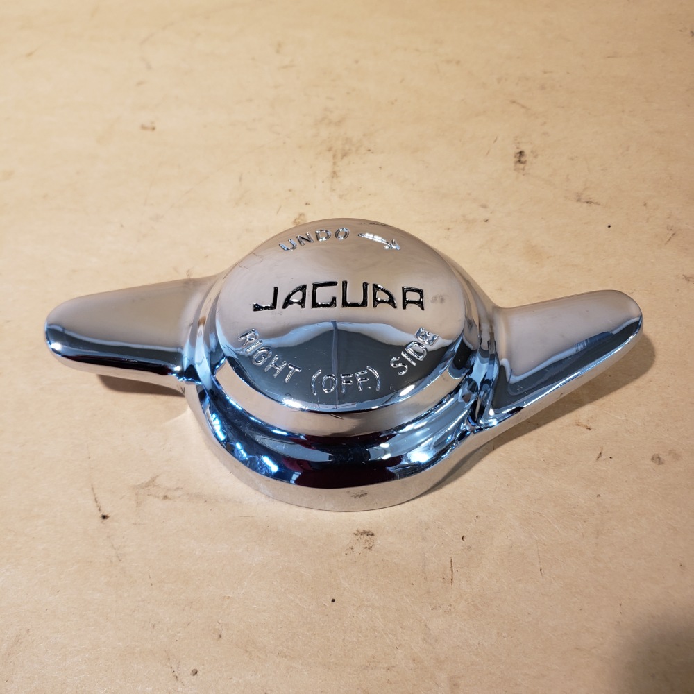 Jaguar Two Eared Chrome Spinner KnockOff RH Right Side fits XKE XK120